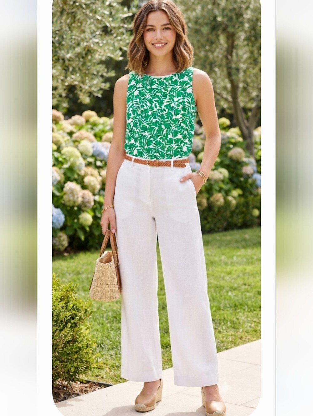 The J.Crew Factory Printed Scalloped-Hem Top (Item L6826) Size‎ XS
